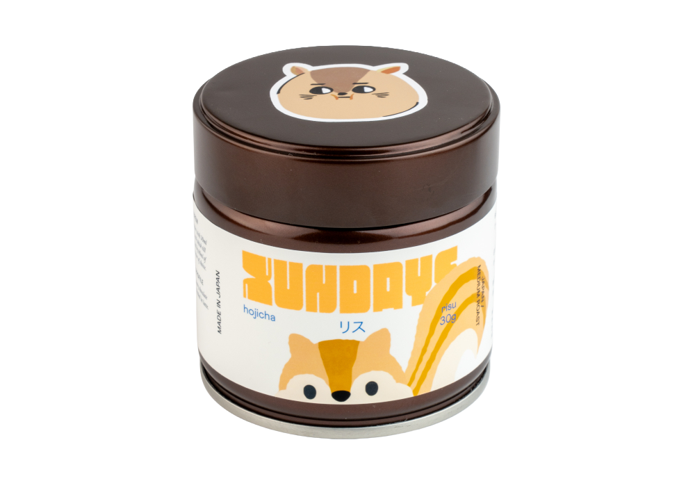 Risu Mid Roast Hojicha tin by xundays – hojicha powder from Uji, Kyoto