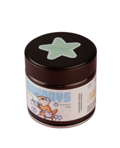 Kawauso Genmaicha Blend tin by xundays with a mint star lid and illustrated label